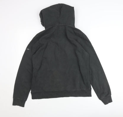 Superdry Men’s Black Pullover Hoodie M Graphic Logo Fleece