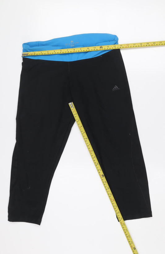 Adidas Womens Black Capri Leggings Medium Climalite Activewear