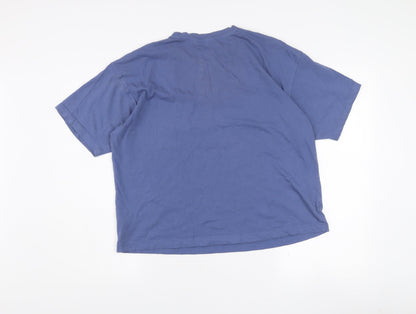 Primark Women's Blue Kentucky Cropped T-Shirt Size S Casual College Style