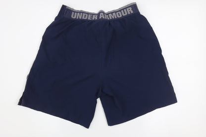 Under Armour Men's Blue Large Athletic Shorts Elastic Waist