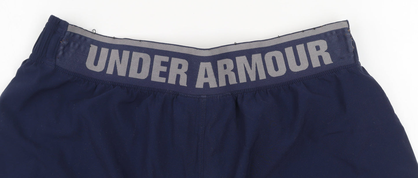 Under Armour Men's Blue Large Athletic Shorts Elastic Waist