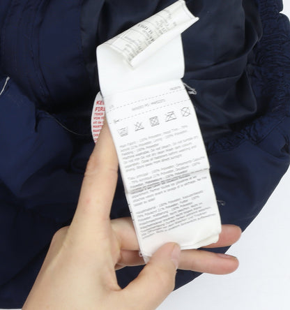 Regatta Girls Blue 7-8 Years Quilted Hooded Puffer Coat with Faux Fur Trim