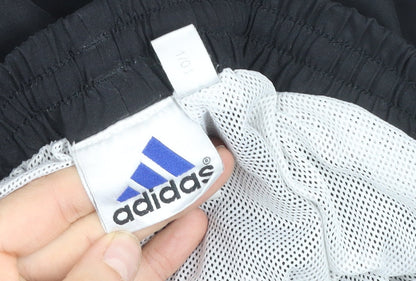 Adidas Men's Black Track Pants L 36in Zip Pockets Side Stripe