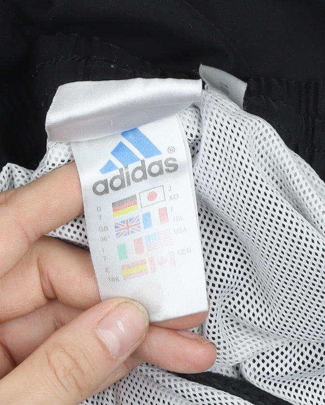 Adidas Men's Black Track Pants L 36in Zip Pockets Side Stripe