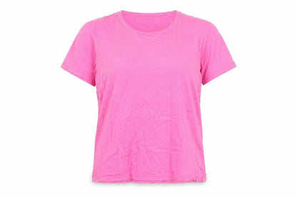 Scudetto Women Pink L Basic Short Sleeve Viscose T-Shirt