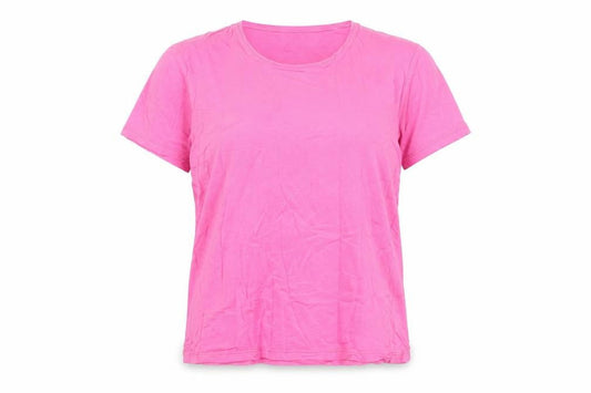 Scudetto Women Pink L Basic Short Sleeve Viscose T-Shirt