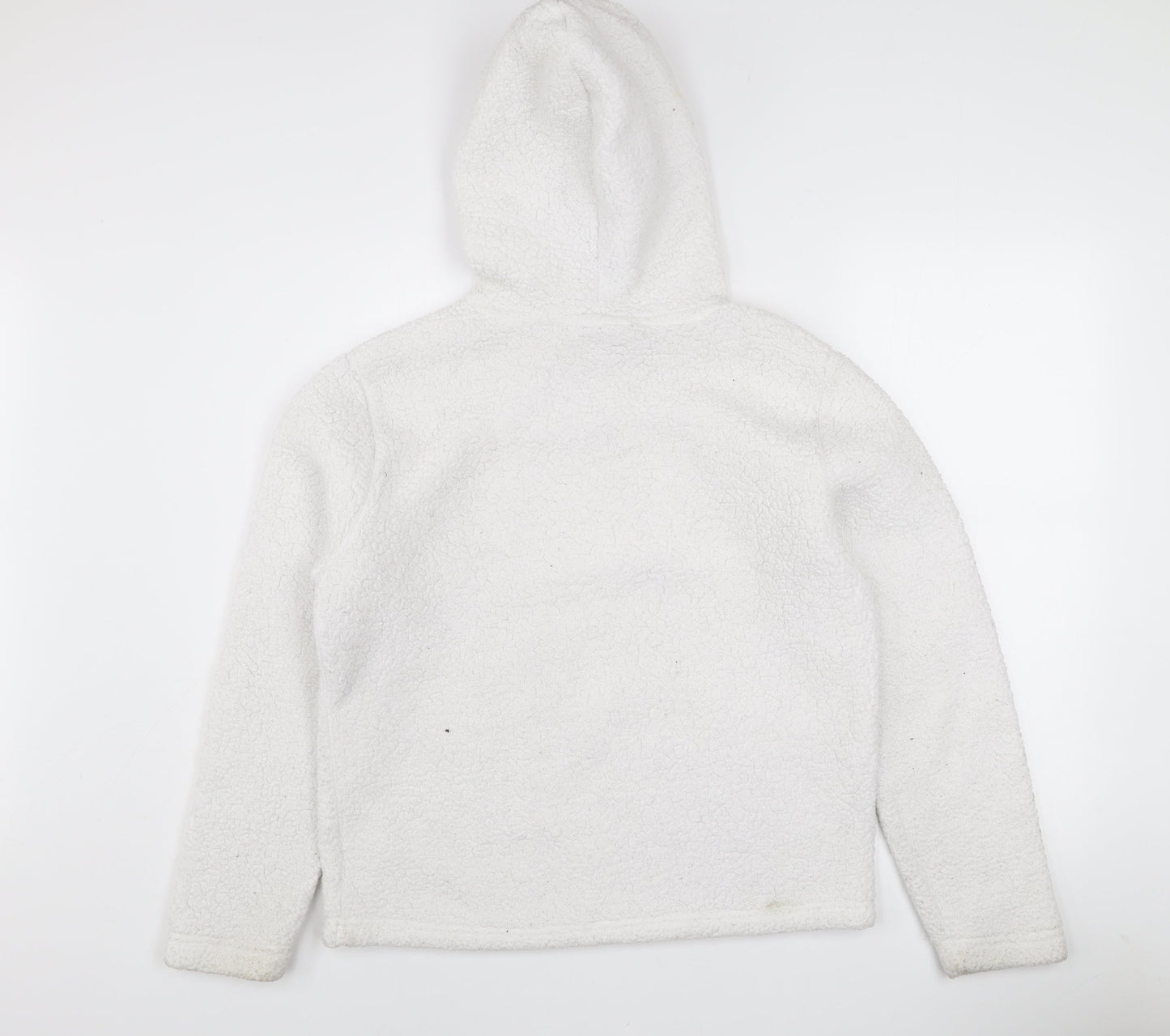 FILA Women's White Pullover Hoodie Size M Fleece Lined Casual Sweatshirt