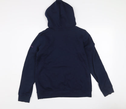 Columbia Women Navy Blue Pullover Hoodie Small Cotton Blend Logo Sweatshirt