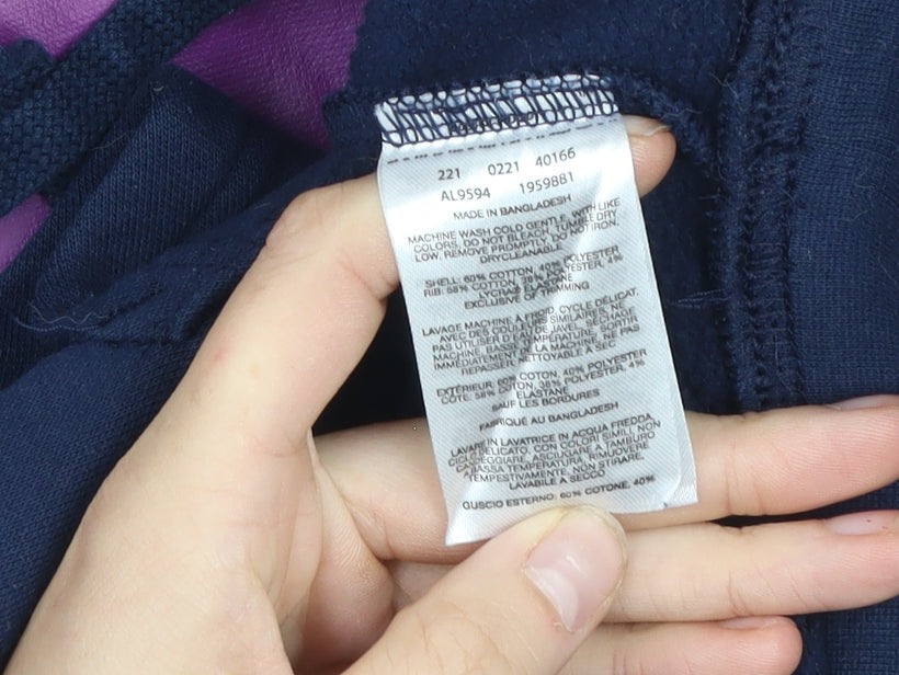 Columbia Women Navy Blue Pullover Hoodie Small Cotton Blend Logo Sweatshirt