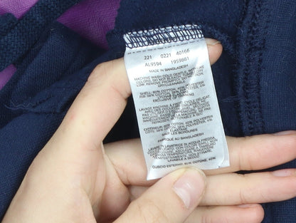 Columbia Women Navy Blue Pullover Hoodie Small Cotton Blend Logo Sweatshirt