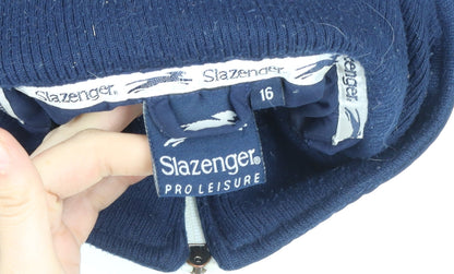 Slazenger Women Blue Size 16 Puffer Jacket Nylon Zip Winter Coat