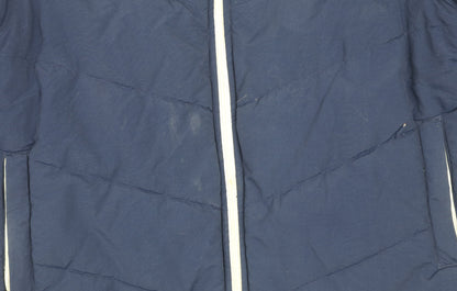 Slazenger Women Blue Size 16 Puffer Jacket Nylon Zip Winter Coat