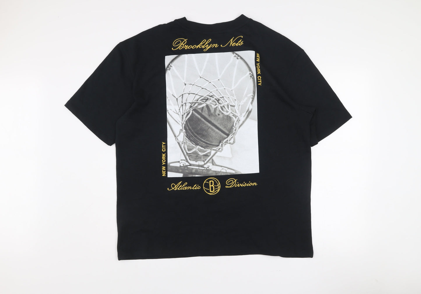 Primark Men’s Black Brooklyn Nets NBA Graphic T-Shirt Size L