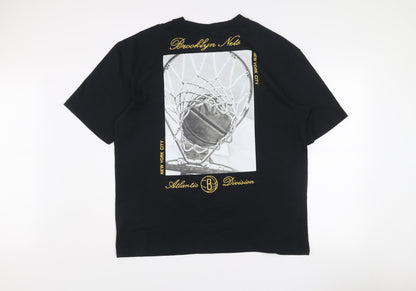 Primark Men’s Black Brooklyn Nets NBA Graphic T-Shirt Size L