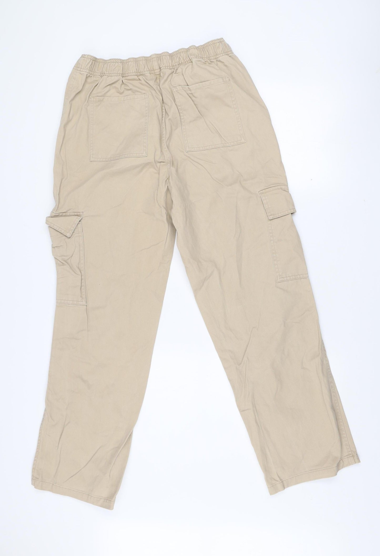 Dunnes Stores Men's Beige Cargo Trousers Size 12 Regular Fit Cotton