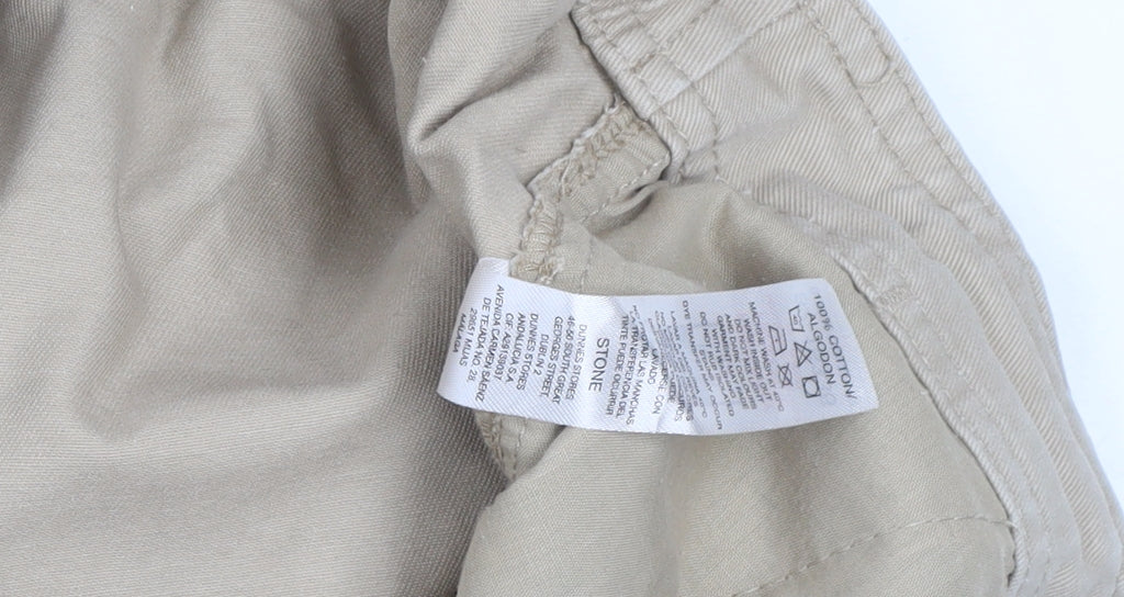 Dunnes Stores Men's Beige Cargo Trousers Size 12 Regular Fit Cotton