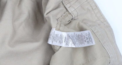 Dunnes Stores Men's Beige Cargo Trousers Size 12 Regular Fit Cotton