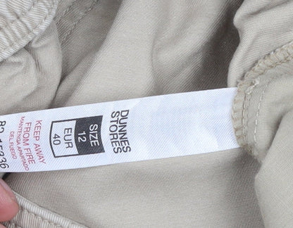 Dunnes Stores Men's Beige Cargo Trousers Size 12 Regular Fit Cotton