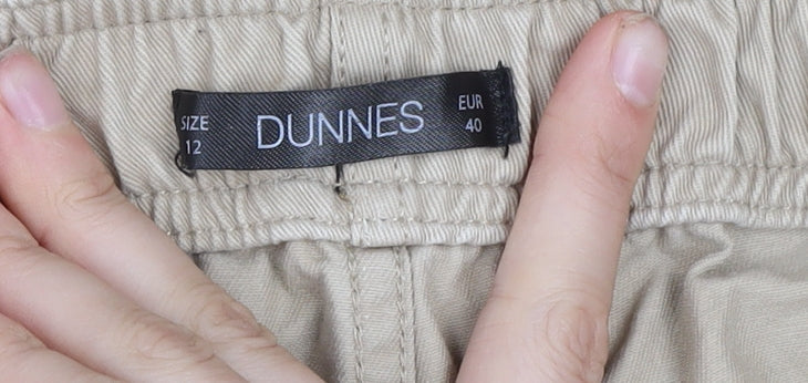Dunnes Stores Men's Beige Cargo Trousers Size 12 Regular Fit Cotton