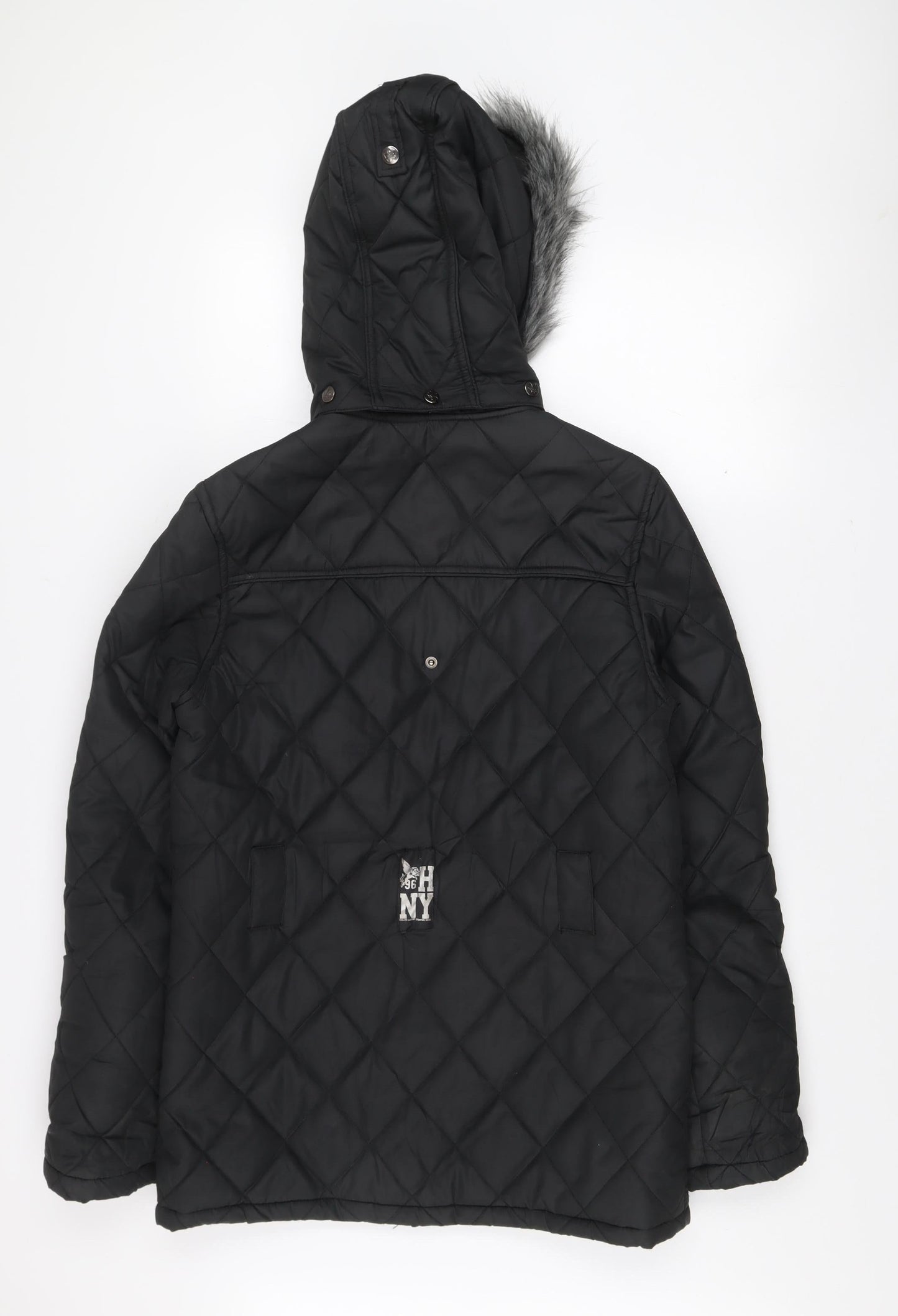 Henleys Women’s Black Quilted Hooded Puffer Jacket Size 2