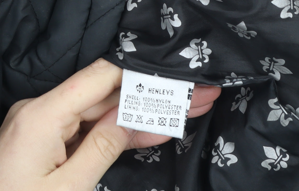 Henleys Women’s Black Quilted Hooded Puffer Jacket Size 2
