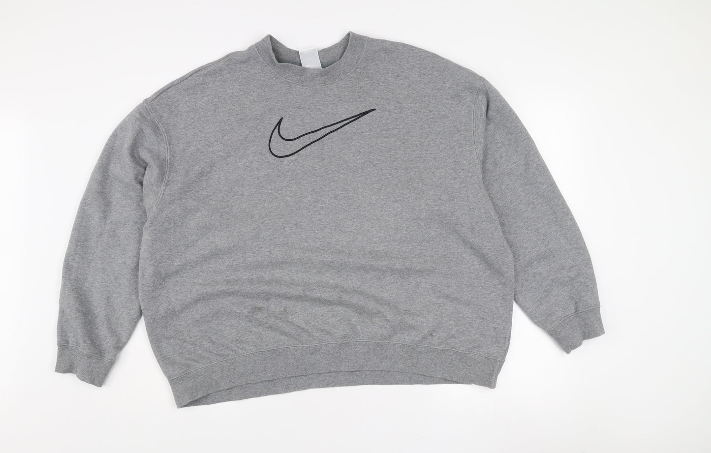 Nike Women’s Grey Dri-FIT Pullover Sweatshirt L Crew Neck Logo