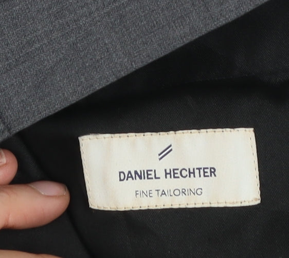 Daniel Hechter Men's Grey Wool Blend Classic Dress Trousers 36W 35L