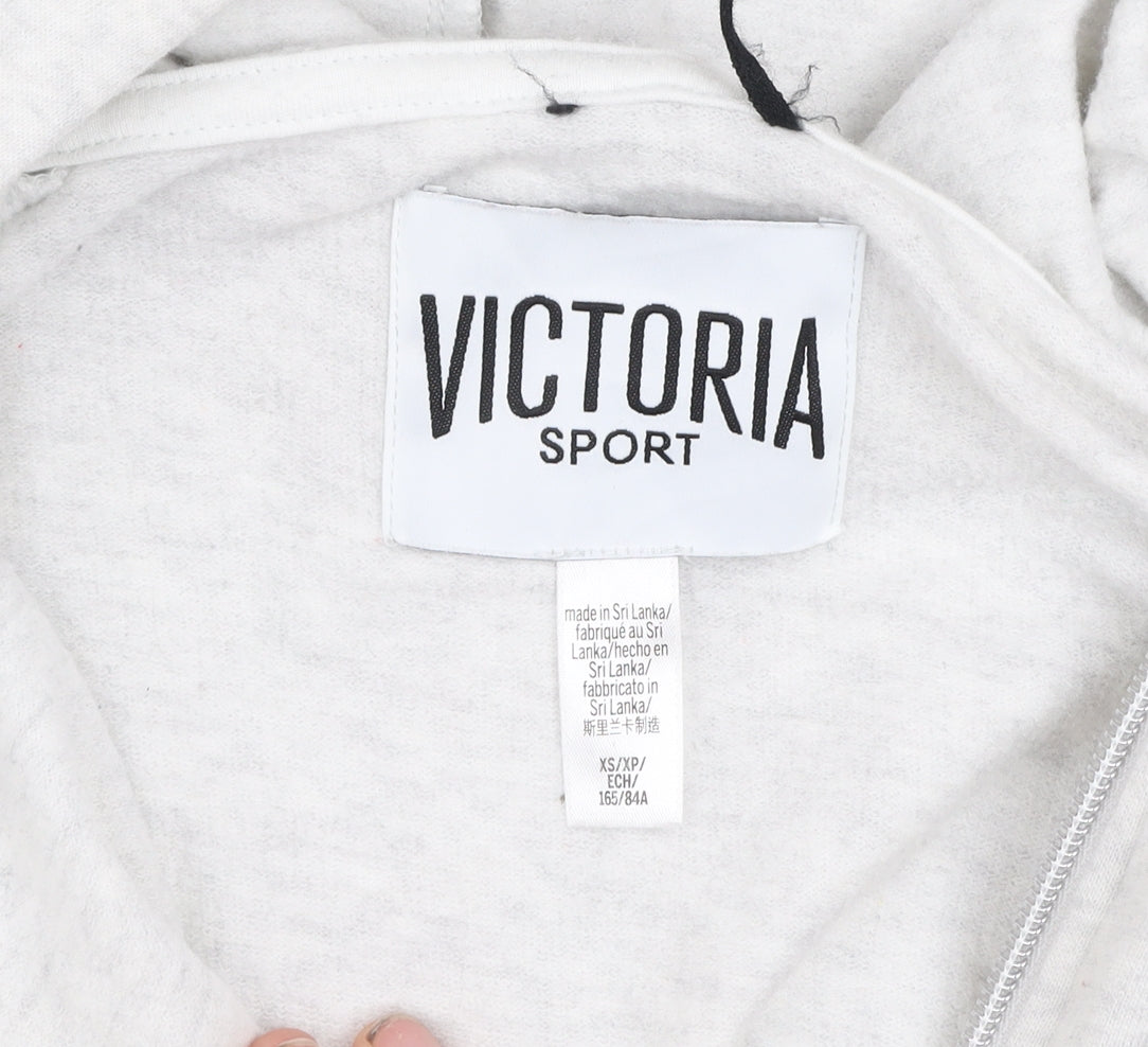 Victoria Sport Womens Grey XS Full Zip Hooded Lightweight Jacket