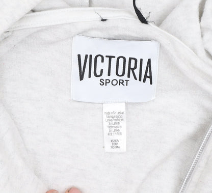 Victoria Sport Womens Grey XS Full Zip Hooded Lightweight Jacket