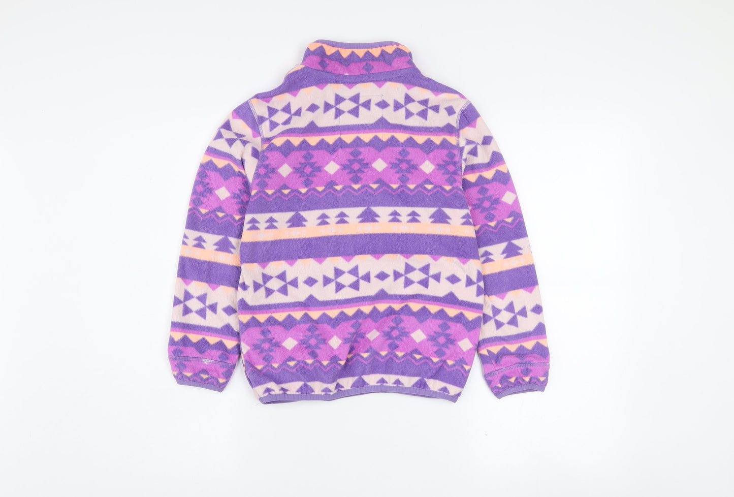 Marks and Spencer Girls Purple Fleece 1/2 Zip Pullover Sweatshirt 9-10 Years