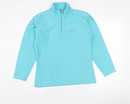 Regatta Women's Blue Fleece 1/2 Zip Pullover UK 10 Outdoor Sweatshirt