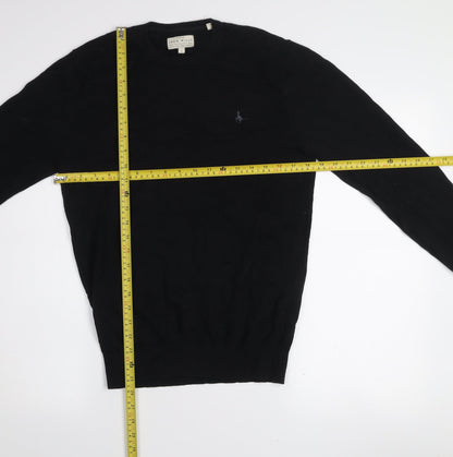 Jack Wills Men's Black Cotton Cashmere Crew Neck Jumper Size S