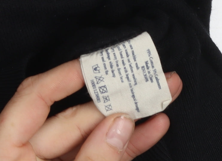 Jack Wills Men's Black Cotton Cashmere Crew Neck Jumper Size S