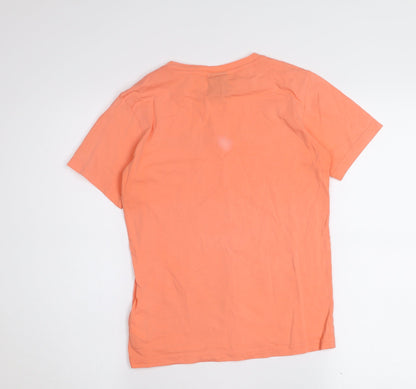 Champion Boys Orange Cotton Logo T-Shirt 9-10 Years Regular Fit