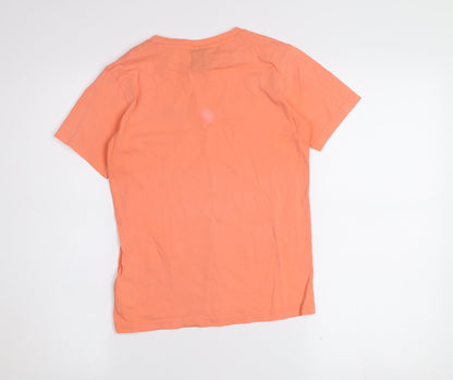 Champion Boys Orange Cotton Logo T-Shirt 9-10 Years Regular Fit