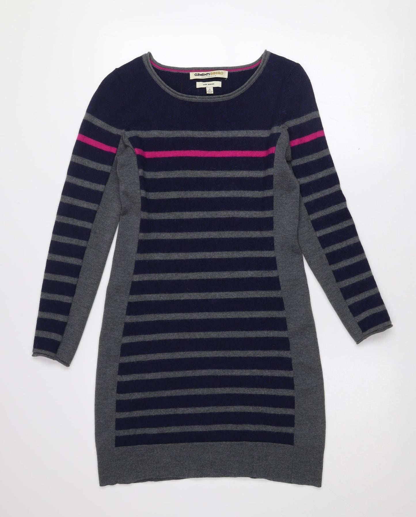 Clements Ribeiro Women's Multicoloured Merino Wool Striped Jumper Size 12