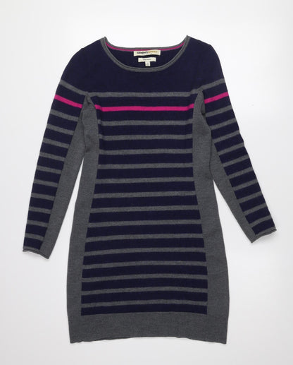 Clements Ribeiro Women's Multicoloured Merino Wool Striped Jumper Size 12