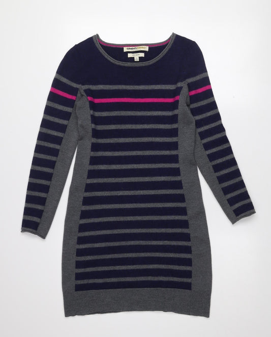Clements Ribeiro Women's Multicoloured Merino Wool Striped Jumper Size 12