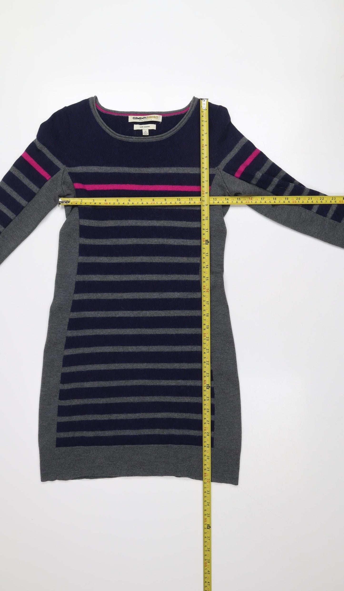Clements Ribeiro Women's Multicoloured Merino Wool Striped Jumper Size 12