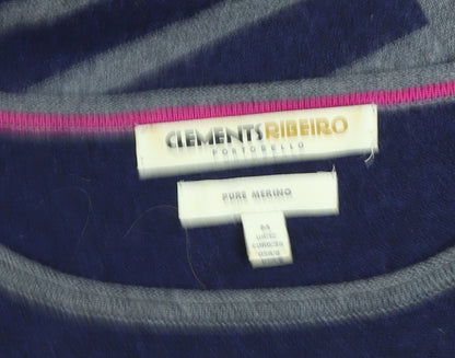 Clements Ribeiro Women's Multicoloured Merino Wool Striped Jumper Size 12