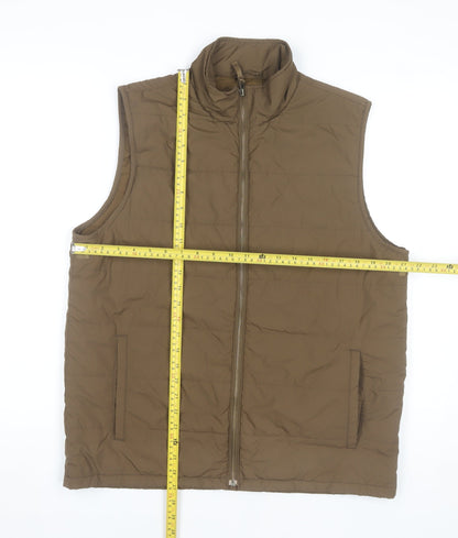 Mens UK Size M Lands' End Brown Bodywarmer