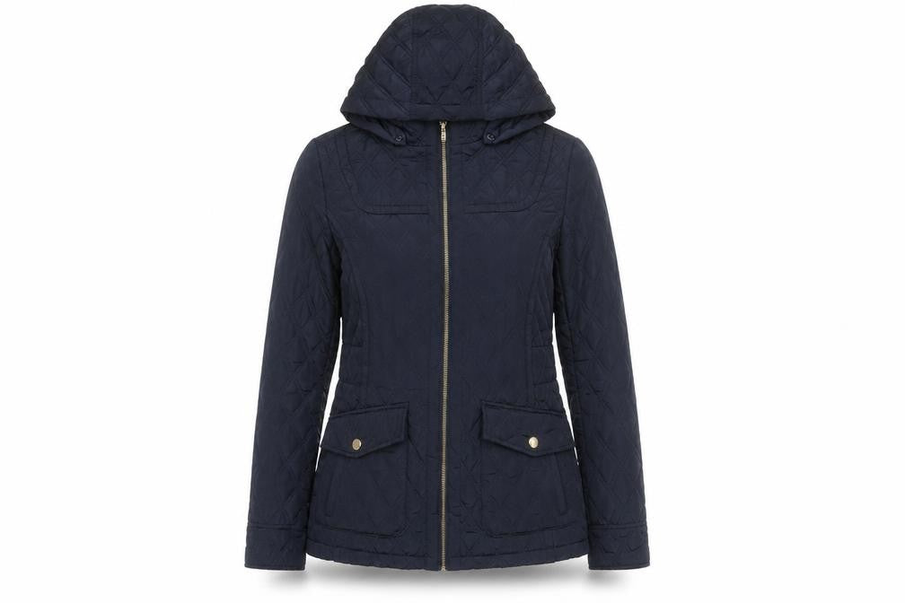Womens UK Size S Michael Kors Blue Quilted Coat