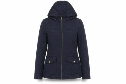 Womens UK Size S Michael Kors Blue Quilted Coat