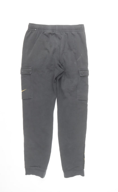 Nike Boys Black Cargo Jogger Sweatpants 14 Years 158cm Elastic Waist