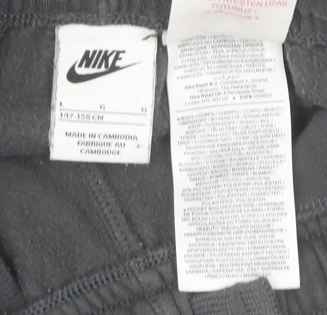 Nike Boys Black Cargo Jogger Sweatpants 14 Years 158cm Elastic Waist