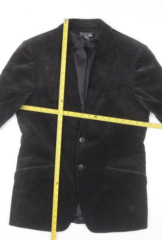 H&M Men’s Black Corduroy 38R Regular Fit Two-Button Blazer