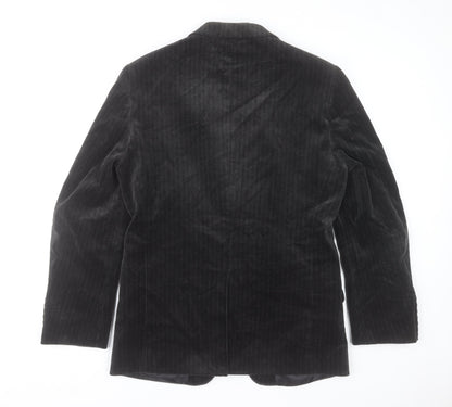 H&M Men’s Black Corduroy 38R Regular Fit Two-Button Blazer