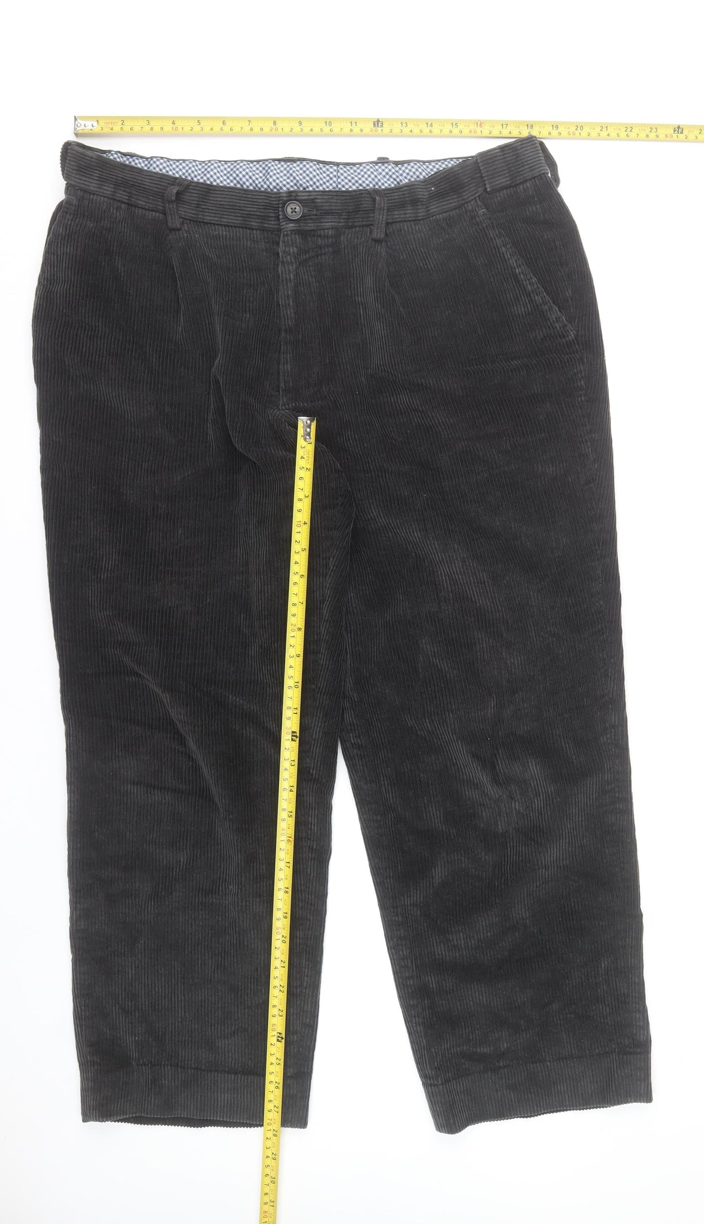 Maine New England Men's Black Corduroy Chino Trousers 38S