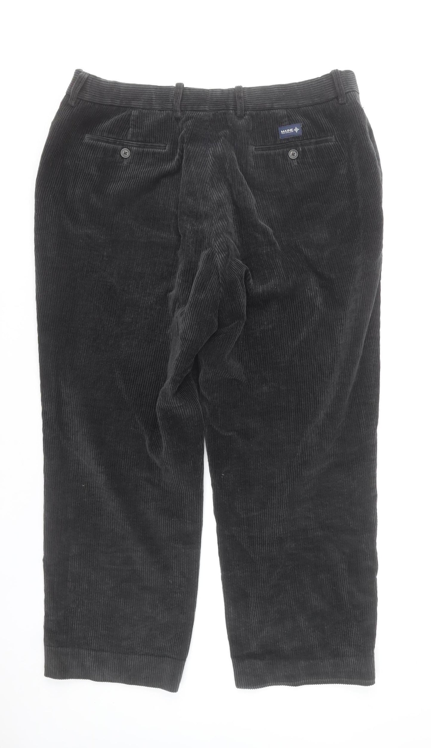 Maine New England Men's Black Corduroy Chino Trousers 38S