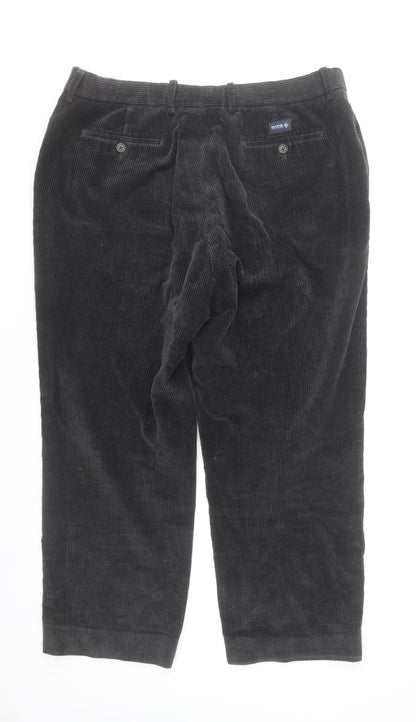 Maine New England Men's Black Corduroy Chino Trousers 38S